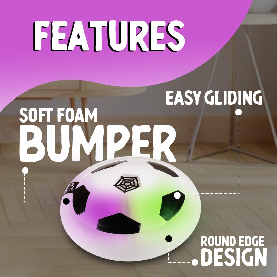 Magic Air Soccer Ball for Toddlers with Flashing Colored LED Lights